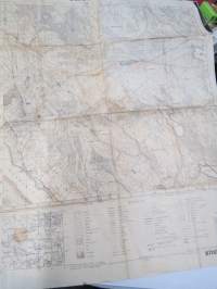 Kaukjärvi 6700/10-30-460/60 - Perkjärvi - Vierusta, tunnetun luovutetussa Karjalassa olleen Perkjärven tykistöharjoitusalueen kartta v. 1938