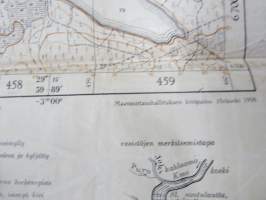 Kaukjärvi 6700/10-30-460/60 - Perkjärvi - Vierusta, tunnetun luovutetussa Karjalassa olleen Perkjärven tykistöharjoitusalueen kartta v. 1938