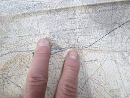 Kaukjärvi 6700/10-30-460/60 - Perkjärvi - Vierusta, tunnetun luovutetussa Karjalassa olleen Perkjärven tykistöharjoitusalueen kartta v. 1938