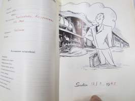 Sotilasmuistio (huom 2 kpl!) S.L. 1964-65 TurRtr viestimies varusmiesaikaisia muistoja ja piirroksia ym. varten tarkoitettu kirja, paljon tekstejä ja piirroksia