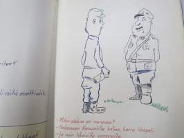 Sotilasmuistio (huom 2 kpl!) S.L. 1964-65 TurRtr viestimies varusmiesaikaisia muistoja ja piirroksia ym. varten tarkoitettu kirja, paljon tekstejä ja piirroksia
