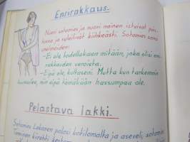 Sotilasmuistio (huom 2 kpl!) S.L. 1964-65 TurRtr viestimies varusmiesaikaisia muistoja ja piirroksia ym. varten tarkoitettu kirja, paljon tekstejä ja piirroksia