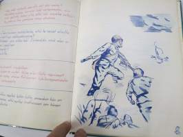 Sotilasmuistio (huom 2 kpl!) S.L. 1964-65 TurRtr viestimies varusmiesaikaisia muistoja ja piirroksia ym. varten tarkoitettu kirja, paljon tekstejä ja piirroksia