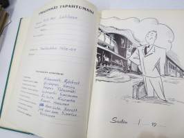 Sotilasmuistio (huom 2 kpl!) S.L. 1964-65 TurRtr viestimies varusmiesaikaisia muistoja ja piirroksia ym. varten tarkoitettu kirja, paljon tekstejä ja piirroksia