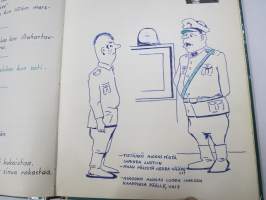 Sotilasmuistio (huom 2 kpl!) S.L. 1964-65 TurRtr viestimies varusmiesaikaisia muistoja ja piirroksia ym. varten tarkoitettu kirja, paljon tekstejä ja piirroksia