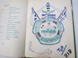 Sotilasmuistio (huom 2 kpl!) S.L. 1964-65 TurRtr viestimies varusmiesaikaisia muistoja ja piirroksia ym. varten tarkoitettu kirja, paljon tekstejä ja piirroksia