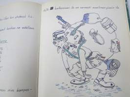 Sotilasmuistio (huom 2 kpl!) S.L. 1964-65 TurRtr viestimies varusmiesaikaisia muistoja ja piirroksia ym. varten tarkoitettu kirja, paljon tekstejä ja piirroksia