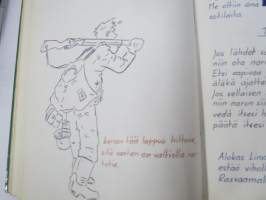 Sotilasmuistio (huom 2 kpl!) S.L. 1964-65 TurRtr viestimies varusmiesaikaisia muistoja ja piirroksia ym. varten tarkoitettu kirja, paljon tekstejä ja piirroksia