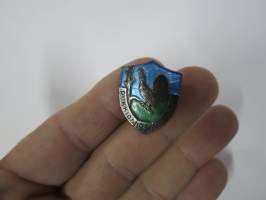 Piikkiön erämiehet 1951 -emalimerkki, mutterikiinnitteinen 813 hopeaa