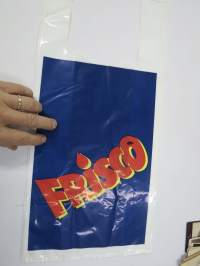 Frisco -muovikassi 1980-luvulta, mainoskassi / promootiokassi