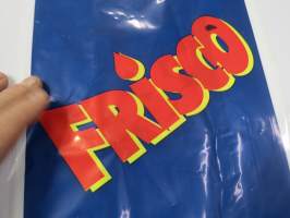 Frisco -muovikassi 1980-luvulta, mainoskassi / promootiokassi