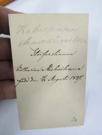 Storfurstinnan / Suuriruhtinatar Katarina Mihailovna -visiittikorttivalokuva (piirroskuvasta?), CDV, myyntikuva, ei kuvaamotietoja