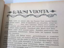 Punanen Viesti (Punainen wiesti) 1920 - Sosialidemokraattinen kevätjulkaisu, propagandistinen, osin tosipohjaista tekstiä, osin kaunokirjallista, kansikuvitus