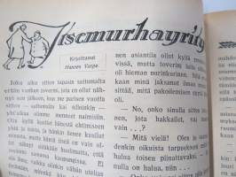 Punanen Viesti (Punainen wiesti) 1920 - Sosialidemokraattinen kevätjulkaisu, propagandistinen, osin tosipohjaista tekstiä, osin kaunokirjallista, kansikuvitus