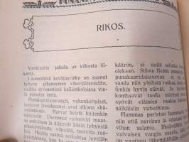 Punanen Viesti (Punainen wiesti) 1920 - Sosialidemokraattinen kevätjulkaisu, propagandistinen, osin tosipohjaista tekstiä, osin kaunokirjallista, kansikuvitus