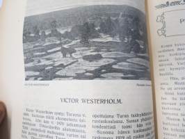 Punanen Viesti (Punainen wiesti) 1920 - Sosialidemokraattinen kevätjulkaisu, propagandistinen, osin tosipohjaista tekstiä, osin kaunokirjallista, kansikuvitus