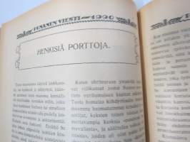 Punanen Viesti (Punainen wiesti) 1920 - Sosialidemokraattinen kevätjulkaisu, propagandistinen, osin tosipohjaista tekstiä, osin kaunokirjallista, kansikuvitus
