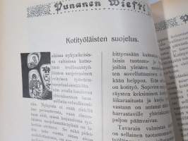 Punanen Viesti (Punainen wiesti) 1916 - Sosialidemokraattinen kevätjulkaisu, propagandistinen, osin tosipohjaista tekstiä, osin kaunokirjallista, kuvitusta
