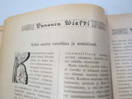 Punanen Viesti (Punainen wiesti) 1916 - Sosialidemokraattinen kevätjulkaisu, propagandistinen, osin tosipohjaista tekstiä, osin kaunokirjallista, kuvitusta