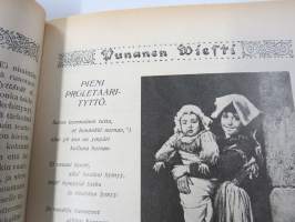 Punanen Viesti (Punainen wiesti) 1916 - Sosialidemokraattinen kevätjulkaisu, propagandistinen, osin tosipohjaista tekstiä, osin kaunokirjallista, kuvitusta