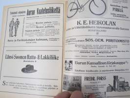 Punanen Viesti (Punainen wiesti) 1916 - Sosialidemokraattinen kevätjulkaisu, propagandistinen, osin tosipohjaista tekstiä, osin kaunokirjallista, kuvitusta