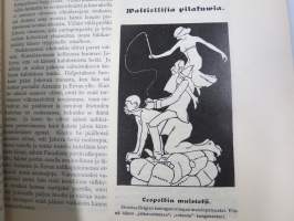 Punanen Viesti (Punainen wiesti) 1910 - Sosialidemokraattinen kevätjulkaisu, propagandistinen, osin tosipohjaista tekstiä, osin kaunokirjallista, kuvitusta