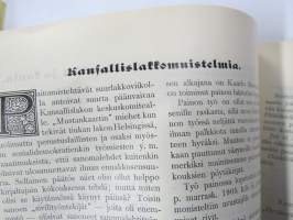 Punanen Viesti (Punainen wiesti) 1910 - Sosialidemokraattinen kevätjulkaisu, propagandistinen, osin tosipohjaista tekstiä, osin kaunokirjallista, kuvitusta