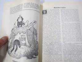Punanen Viesti (Punainen wiesti) 1910 - Sosialidemokraattinen kevätjulkaisu, propagandistinen, osin tosipohjaista tekstiä, osin kaunokirjallista, kuvitusta