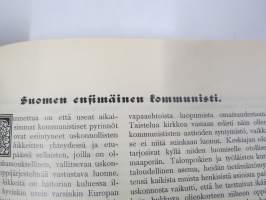 Punanen Viesti (Punainen wiesti) 1910 - Sosialidemokraattinen kevätjulkaisu, propagandistinen, osin tosipohjaista tekstiä, osin kaunokirjallista, kuvitusta