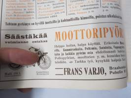 Punanen Viesti (Punainen wiesti) 1913 - Sosialidemokraattinen kevätjulkaisu, propagandistinen, osin tosipohjaista tekstiä, osin kaunokirjallista, kuvitusta