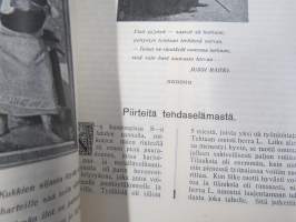 Punanen Viesti (Punainen wiesti) 1913 - Sosialidemokraattinen kevätjulkaisu, propagandistinen, osin tosipohjaista tekstiä, osin kaunokirjallista, kuvitusta