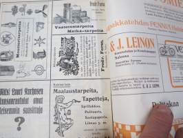 Punanen Viesti (Punainen wiesti) 1913 - Sosialidemokraattinen kevätjulkaisu, propagandistinen, osin tosipohjaista tekstiä, osin kaunokirjallista, kuvitusta