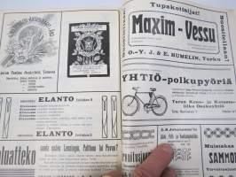 Punanen Viesti (Punainen wiesti) 1913 - Sosialidemokraattinen kevätjulkaisu, propagandistinen, osin tosipohjaista tekstiä, osin kaunokirjallista, kuvitusta