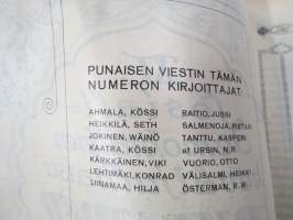 Punanen Viesti (Punainen wiesti) 1917 - Sosialidemokraattinen kevätjulkaisu, propagandistinen, osin tosipohjaista tekstiä, osin kaunokirjallista, kuvitusta