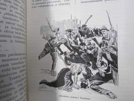 Punanen Viesti (Punainen wiesti) 1915 - Sosialidemokraattinen kevätjulkaisu, propagandistinen, osin tosipohjaista tekstiä, osin kaunokirjallista, kuvitusta