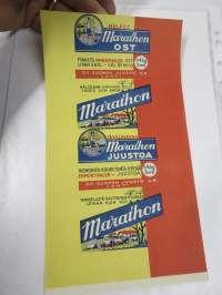 Täyslihavaa Marathon Juustoa - Hienointa-Kuoretonta-Kypsää Emmenthaler juustoa - Oy Suomen Juusto Ab, Lahti -etiketti