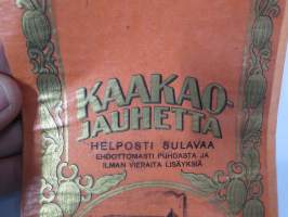 Kaakaojauhetta - Kakaopulver - A.M. Merikanto, Tampere - Tammerfors -pussi / tuotepakkaus
