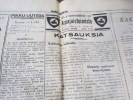 Ajan Suunta 1933 nr 142, ilmestynyt 23.6.1933, sis. mm.; Ketunraudat loksahtivatr Saksassa, He tulevat -laulu sanat Reino Hirviseppä, Vaaliehdokkaita, ym.