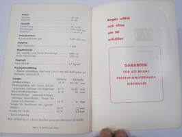 Vauxhall Victor 1959 Handbok -käyttöohjekirja, ruotsinkielinen