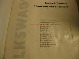 Volkswagen Limousine och Cabriolet - Instruktionsbok  1956