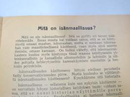 Isänmaa - Laillisuus - Työväenliike - Suomen Kansan Demokraattinen Liitto -pamfletti