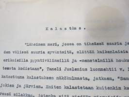 Kalastus. Läherinen mewri, jossa on tiheässä saaria ja luotoja... -tunnistamaton, päiväämätön, painamaton opinnäyte / käsikirjoitus, kalastusaihe