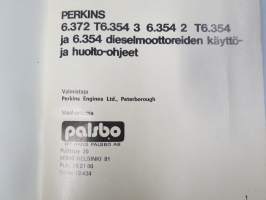 Perkins 6.372, T6.3543, 6.3542, T6.354, 6.354 Käyttöohjekirja / huolto-ohjekirja + varaosaluettelo