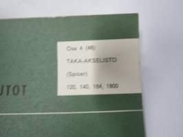 Volvo Huoltokäsikirja Osa 4 (46) Korjausohjeet Taka-akselisto (Spicer) 120, 140, 164, 1800 -korjaamokirjasarjan osa
