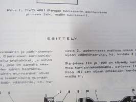 Volvo Huoltokäsikirja Osa 4 (45) Korjausohjeet Kardaaniakseli 120, 140, 164, 1800 -korjaamokirjasarjan osa