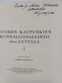 Suomen kaupunkien kunnallishallinto 1600-luvulla (tekijän omiste)