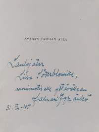 Avaran taivaan alla (signeerattu, tekijän omiste)