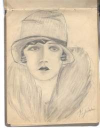 Piirustuskansio 1927 Kyllikki Knaapi yht 28 lehteä