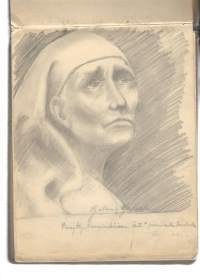 Piirustuskansio 1927 Kyllikki Knaapi yht 28 lehteä