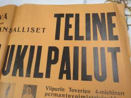 Maarian Pyrkivä - Telinevoimistelukilpailut 1935 Vähäväkisten juhlasalissa, mukana Vipurin Toverti permantovoimistelunäytös